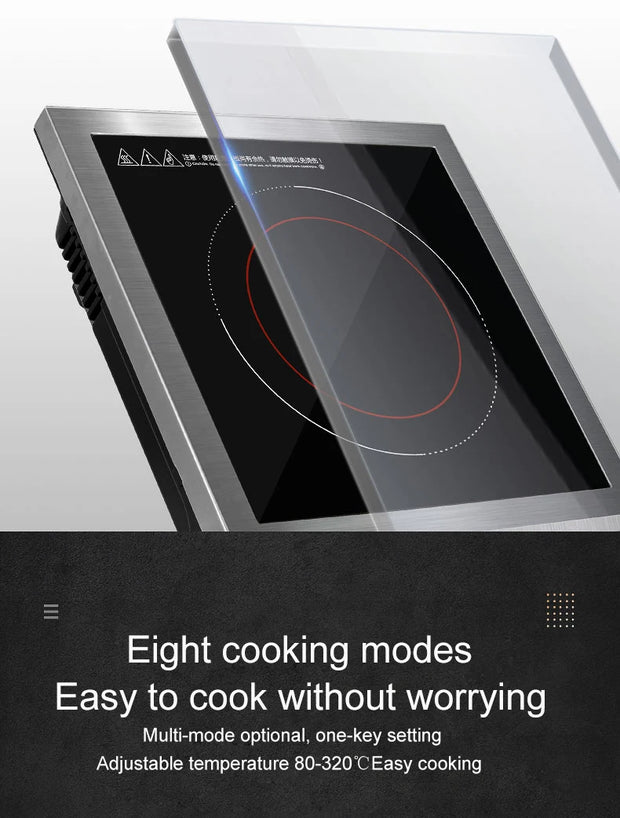 DMWD Commercial 3500W Electromagnetic Induction Cooker Waterproof Hotpot Heating Cooktop Soup Stir-fry Cooking Stove EU US Plug