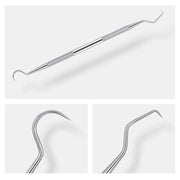 AZDENT 3pcs/Kit Dental Oral Cleaning Tool Kit Dental Stainless Steel Mouth Mirror Tweezers Elbow Probe Dentist Instrument