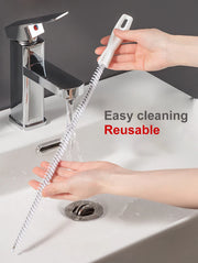 45cm Portable Pipe Dredging Strip Hair Brush Cleaner Bend Sink Drain Cleaner Sticks Clog Remover Cleaning Kitchen Plastic Strip