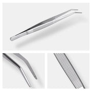 AZDENT 3pcs/Kit Dental Oral Cleaning Tool Kit Dental Stainless Steel Mouth Mirror Tweezers Elbow Probe Dentist Instrument