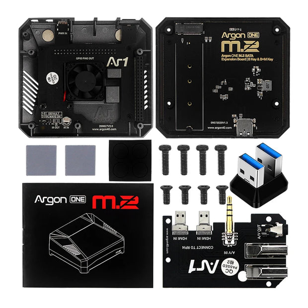 Argon ONE M.2 Case for Raspberry Pi 4 Model B M.2 SATA SSD to USB 3.0 Board Support UASP Built-in Fan Aluminum Case for RPI 4