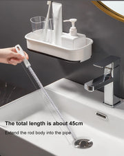 45cm Portable Pipe Dredging Strip Hair Brush Cleaner Bend Sink Drain Cleaner Sticks Clog Remover Cleaning Kitchen Plastic Strip