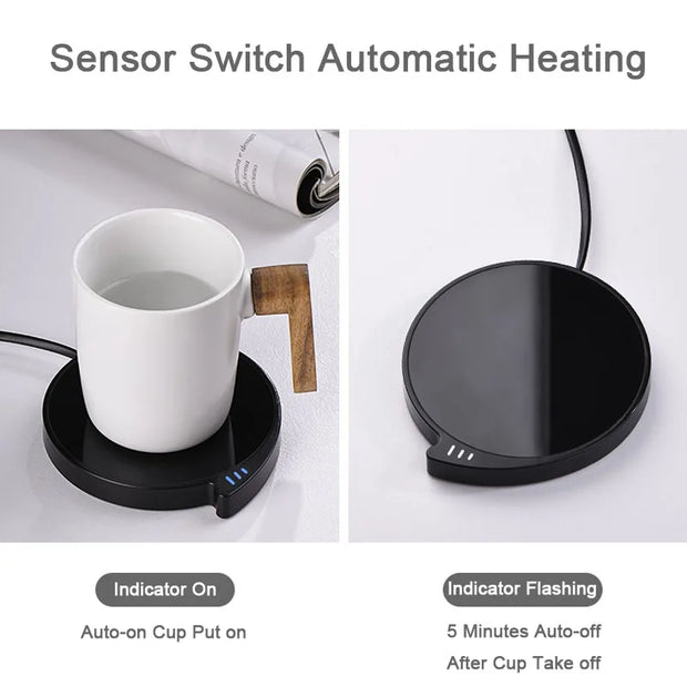 Desk Use Smart Coffee Cup Warmer for Office Home Milk Tea Water Cocoa Electric Beverage Mug Heater Heating Plate Ideal for Gift