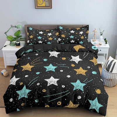 Starfish Seashell Duvet Cover Pillow Cases Bedding Set King Queen Twin Single Size Bed Set with Pillowcase No Sheet