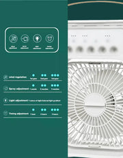 Xiaomi New Mini Portable Fan Air Conditioners USB Electric Fan Air Cooler LED Night Light Water Mist Fun 3 In 1 Air Humidifier