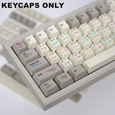 143 Keys Vintage Programmer PBT Cherry Keycaps Dye-Sublimated Keycap Set for Mx Cherry Switch Mechanical Keyboard Kit