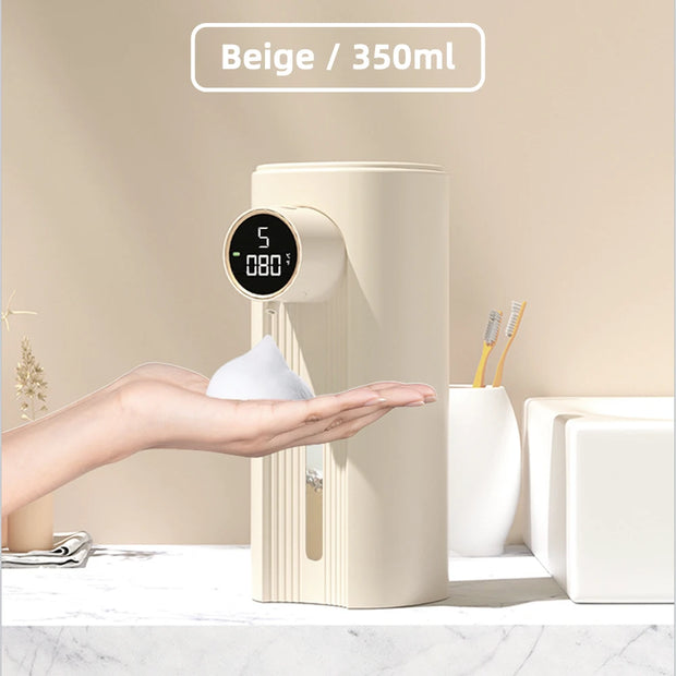 2023 New IPX6 Automatic Foam Soap Dispenser HD LED Display Liquid Soap Dispensers Bathroom Infrared Sensor Hand Washing Machine