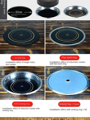 220V OREKI Electric Induction Cooktop with Built-in hob, Round Commercial Grade Cooker for Restaurants with 3000W High Power