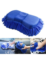 1 Pc Blue Microfiber Chenille Car Wash Sponge Care Washing Brush Pad Cleaning Tool Auto Washing Towel Gloves Styling Accessories