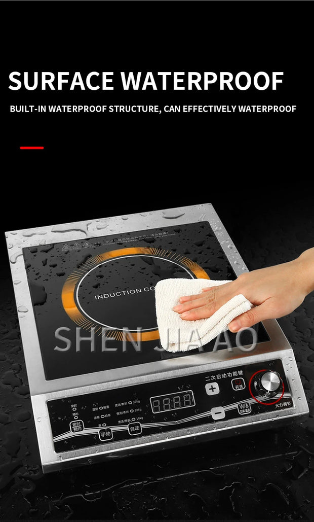 3500W high-power single-head induction cooker button control maximum load-bearing 50KG black crystal panel YS-3505