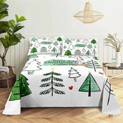 Christmas Fitted Sheet Set Cartoon Santa Claus Mattress Cover With Elastic Twin Full Queen King Size For Kids Boys Bed Linen