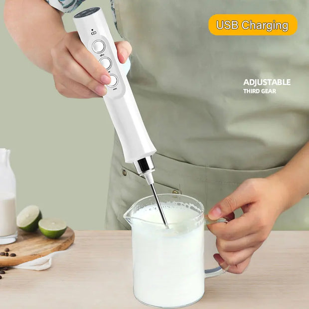 3 In 1 Portable Electric Milk Frother Mini Foam Maker Handheld Foamer High Speeds Drink Mixer Coffee Foamer Food Blender