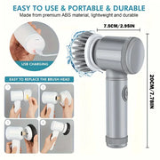 Electric Spin Scrubber LA1 Pro, Cordless Spin Scrubber with 6 Replaceable Brush Heads and Adjustable Extension Handle, Power Cle