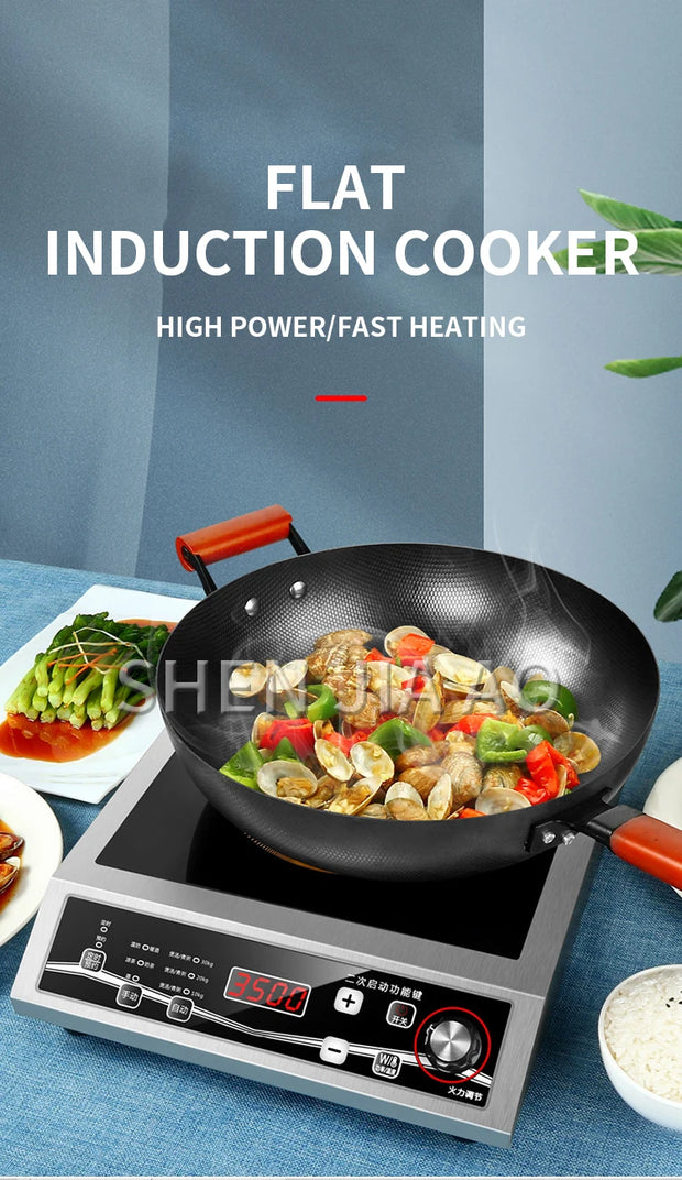 3500W high-power single-head induction cooker button control maximum load-bearing 50KG black crystal panel YS-3505