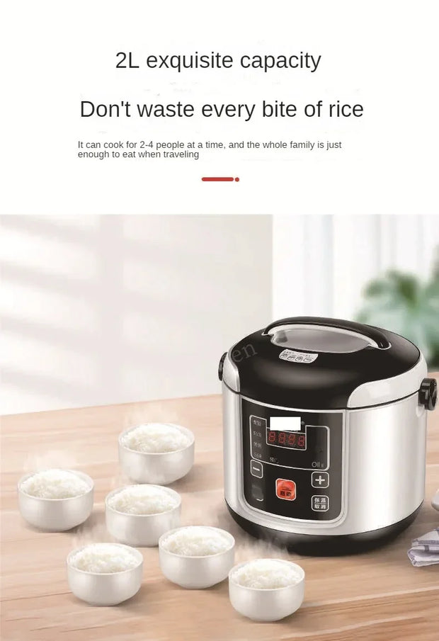 12V 24V Mini Rice Cooker Car Truck Soup Porridge Cooking Machine Food Steamer Heating Lunch Box Meal Heater Warmer 2L