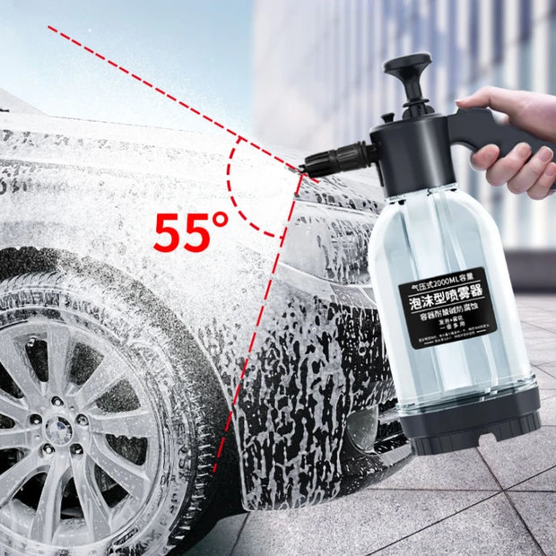 2L large capacity foam car wash spray bottle thickened manual pressure spray bottle powerful car wash water gun watering tool