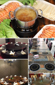 220V Compact Round Induction Cooker for Small Hot Pot, 800W Embedded Mini Single-Person Commercial Hot Pot Electric Stove