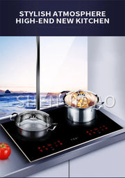 2200W*2 Induction Cooker Smart Double-head Electric Ceramic Stove Desktop Double Stove Induction Cooker Stir Fry