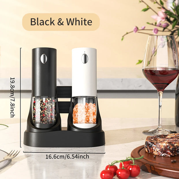 Electric Automatic Salt and Pepper Grinder Set Rechargeable With USB Gravity Spice Mill Adjustable Spices Grinder Kitchen Tools