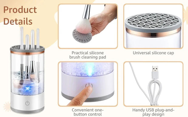 Electric Makeup Brush Cleaner Rechargeable Makeup Brushes Cleaning Tool Automatic Makeup Brush Cleaning Stand Device