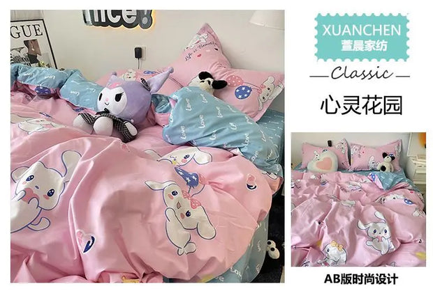 4 stuks/set Kawaii Anime Cartoon Doraemon Beddengoed Quilt Cover Student Beddengoed Zacht Microvezel Bedsprei Lichtgewicht Dekbedovertrek Geschenken