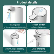 Original 380ML Automatic Foam Soap Dispenser Bathroom Smart Washing Hand Machine With USB Charging White ABS Material