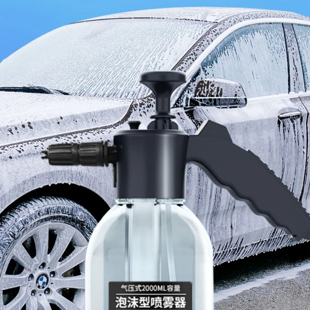 2L large capacity foam car wash spray bottle thickened manual pressure spray bottle powerful car wash water gun watering tool