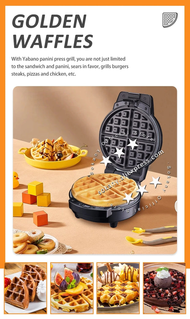 Sokany Hot Sale Automatic Non-stick Sandwich Maker Detachable 3 in 1 Waffle Donut Maker Cartoon Cake Maker