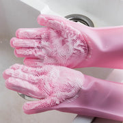 Dishwashing Cleaning Gloves Household Sponge Scrubber  Magic Silicone Rubber Dish Washing Gloves Kitchen Cleaning Tools