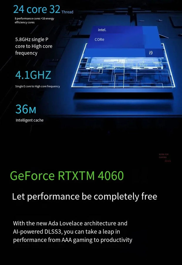 Thunderbobt Hunter 15 15.6inch 2.5K 165Hz I9-14900HX RTX4060-140W  204 nuovo DDR5 WIFI6 Game laptop