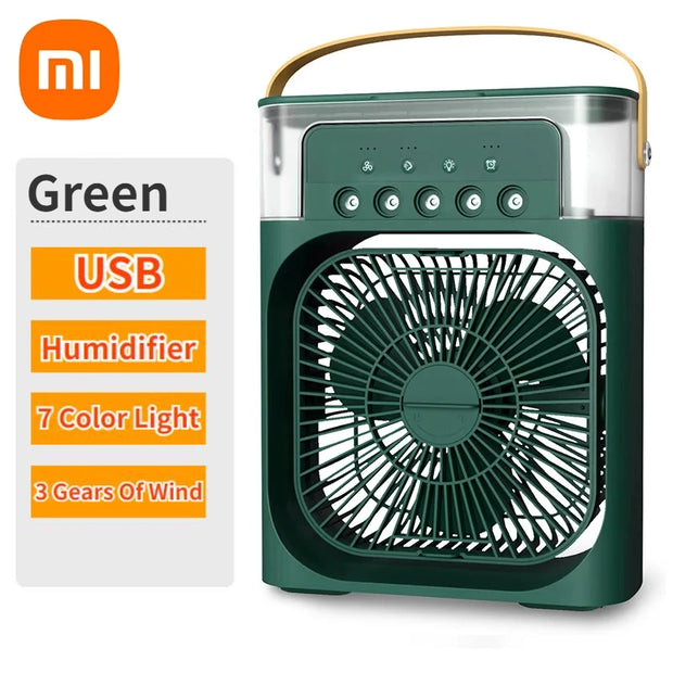 Xiaomi Mijia Portable Fan Air Conditioners USB Fan LED Household Water Mist Cooler Portable 3 Speed Fan For Use In Office