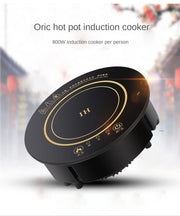 220V Compact Round Induction Cooker for Small Hot Pot, 800W Embedded Mini Single-Person Commercial Hot Pot Electric Stove