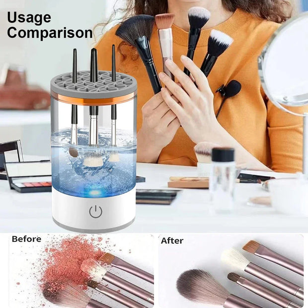 Electric Makeup Brush Cleaner Rechargeable Makeup Brushes Cleaning Tool Automatic Makeup Brush Cleaning Stand Device