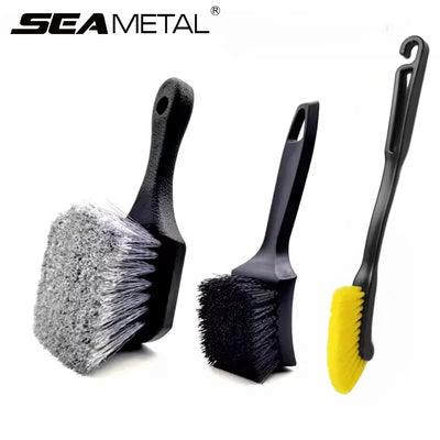 SEAMETAL Car Tire Wheel Rim Cleaning Brush Detailing Brushes Washing Brush Tool Universal Wheel Tire Car Cleaning Accessories