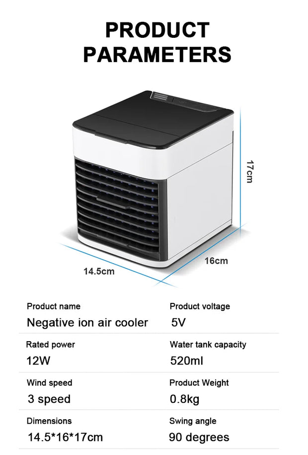 Portable Air Conditioner Home Use Mini Air Cooler Portable Air Conditioning for Office 4 Gear Speed Air Cooling Fan Humidifier