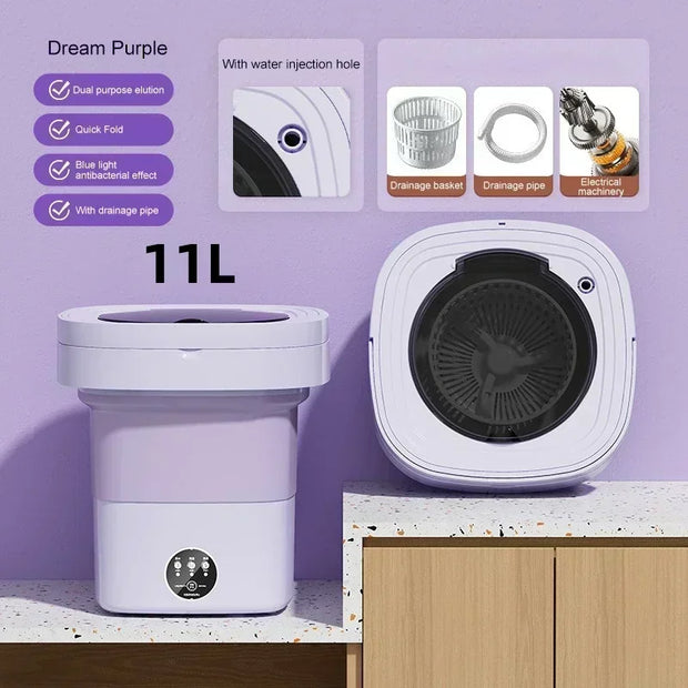 11L 6L Mini Wasmachine Draagbare Grote Capaciteit met Spin Drogeremmer voor Kleding Reizen Thuis Ondergoed Sokken Mini Machine