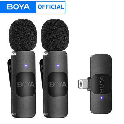 BOYA BY-V Professional Wireless Lavalier Mini Microphone for iPhone iPad Android Live Broadcast Gaming Recording Interview Vlog