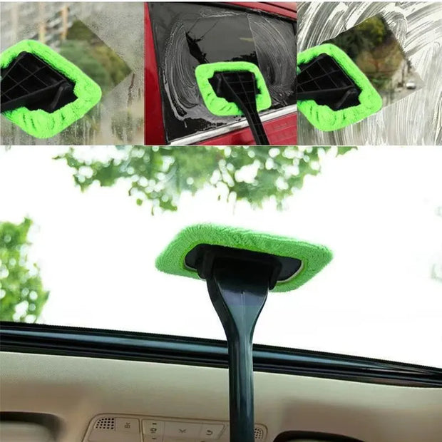 Car Cleaning Wash Tool with Long Handle Car Window Cleaner Washing Kit Windshield Wiper Microfiber Wiper Cleaner Cleaning Brush