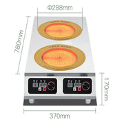 Commerciële inductiekookplaat Twee-kops hoogvermogen Claypot-fornuis 3500W inductiekookplaat Twee-kops 2-oogs vlakke inductiekookplaat