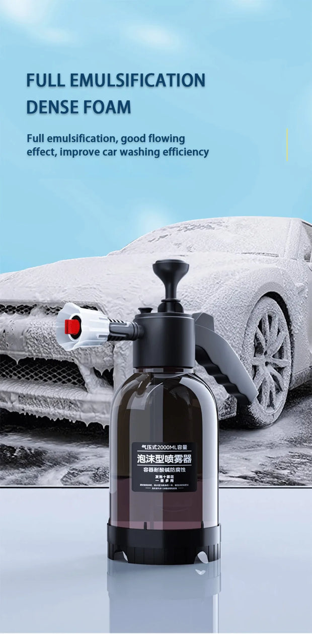 Car Wash Gun 2L Car Wash Spray Bottle Foam Sprayer Car Air Pressure Spray Washer Auto Cleaning Tools