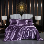 Luxury Satin Bedding Set Duvet Cover with Pillowcase European Style King Queen Size Comfortable Bed Set Bed Covers Linen Sheet