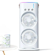 Spray Fan Double-Ended Spray Water Mist Fan Personal Air Cooler With LED Light Portable Conditioner For Bedroom Home Travel