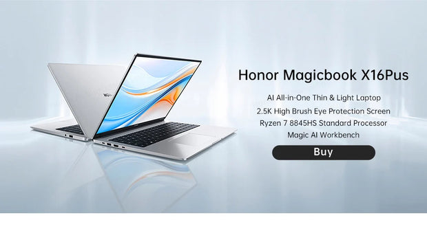 Honor Laptop X16 Plus 2024,Ryzen 7 8845HS,16GB 512GB/32GB 1TB,AMD Radeon™ 780M Notebook SSD IPS Ultrabook 16 Inch Computer