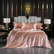 Luxury Satin Bedding Set Duvet Cover with Pillowcase European Style King Queen Size Comfortable Bed Set Bed Covers Linen Sheet