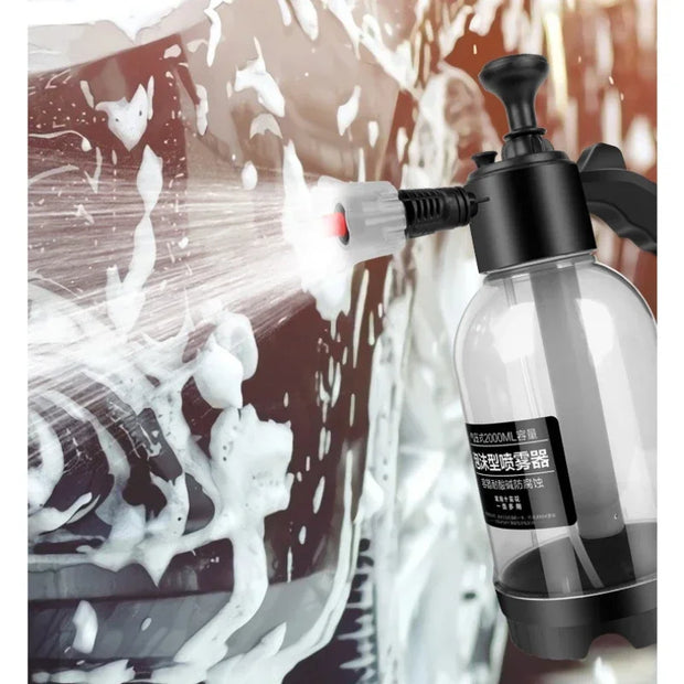 2L large capacity foam car wash spray bottle thickened manual pressure spray bottle powerful car wash water gun watering tool