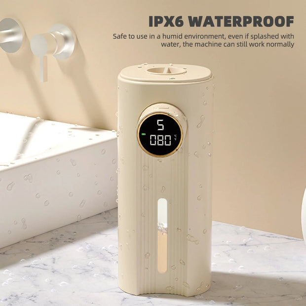 2023 New IPX6 Automatic Foam Soap Dispenser HD LED Display Liquid Soap Dispensers Bathroom Infrared Sensor Hand Washing Machine