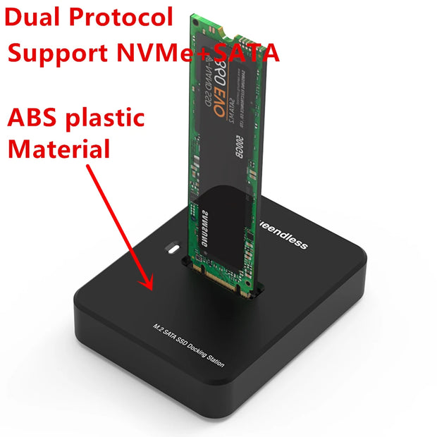 Blueendless Dual Protocol SSD Enclosure m.2 ssd case usb 3.1 NVME+NGFF SSD enclosure M key usb m 2 docking station