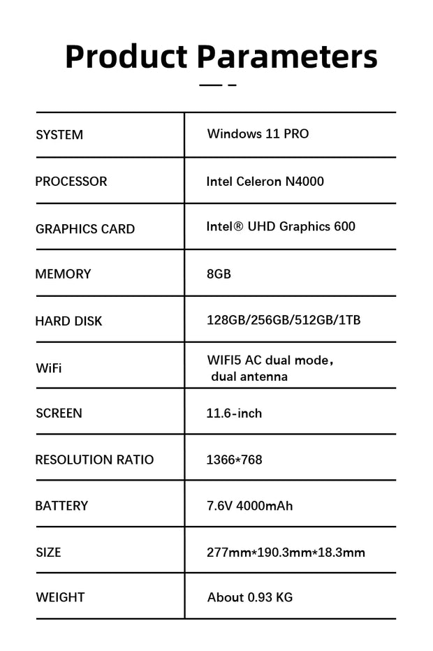 BYONE 11.6 Inch Mini Laptop Intel Celeron N4000 8GB RAM 128GB 256GB SSD Wifi Office Study Pink Portable Ultraslim Pocket Laptops