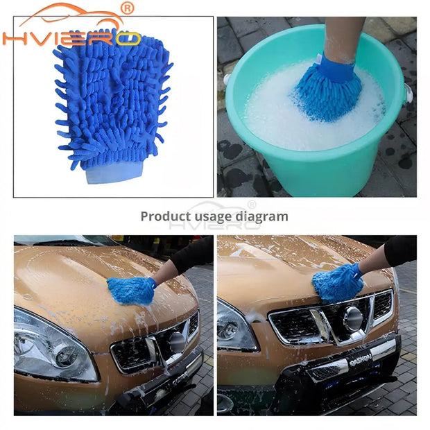 Verfreiniger Microvezel Chenille Auto Styling Moto Wash Voertuig Auto Reinigingshandschoen Handschoen Uitrusting Detailing Doeken Huisstofzuiger