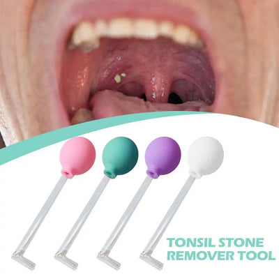 PVC+glass Long Tube Tonsil Stone Remover Tool Manual Style Remover Mouth Cleaning Care Device Ear Wax Suction Ball Style Cleaner